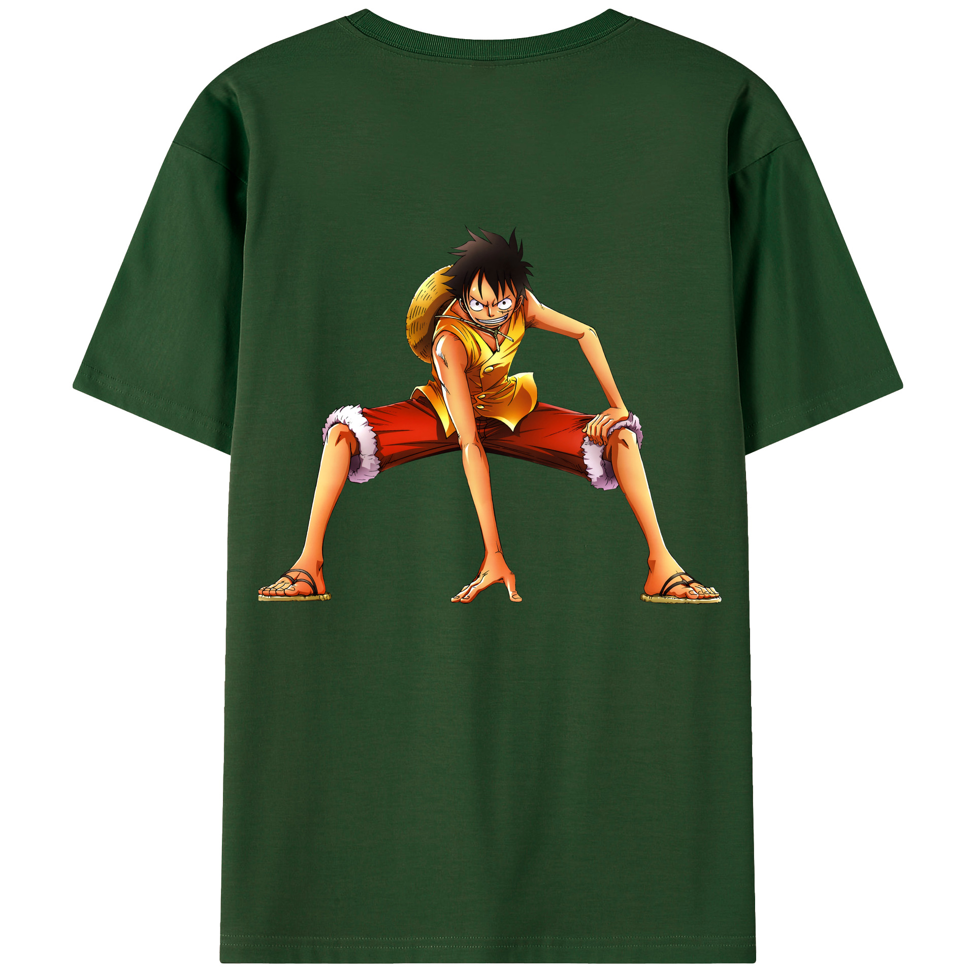 ワンピース モンキー・D・ルフィ ONE PIECE Monkey D. Luffy 綿100％半袖Tシャツ（背面プリント）
